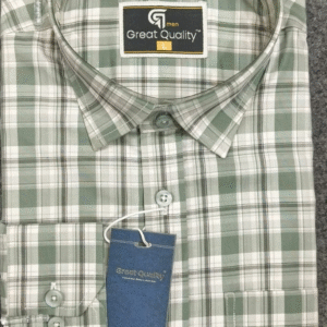 Elite Green Checked Formal Shirt for Men – Full Sleeve Shirt