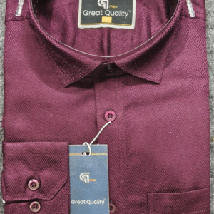 Premium Maroon Textured Formal Shirt for Men